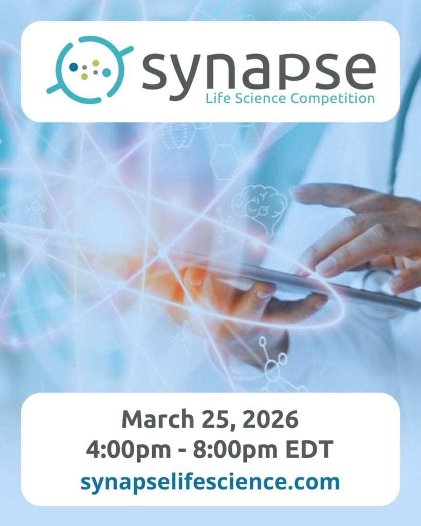 Synapse Life Science Pitch Competition March 25, 2026 from 4:00pm - 8:00pm EDT
